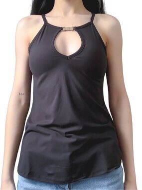 ARDENE Keyhole Halter Tank Top Black Size XS GUC